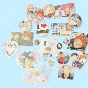 Anime Character Button and Sticker Set